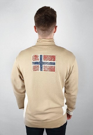 VINTAGE NAPAPIJRI SWEATSHIRT FULL ZIP SWEATER FLAG JUMPER