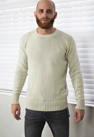 VINTAGE POLO RALPH LAUREN SWEATER JUMPER LOGO 90S M 15.2