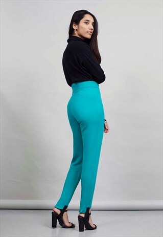 VINTAGE 80'S ROBERTA TONINI GREEN HIGH WAISTED SKI PANTS