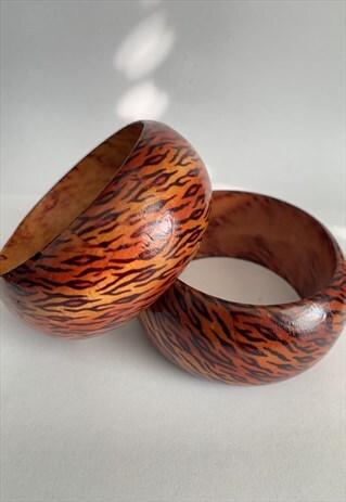 ZEBRA SKIN WOODEN BRACELETS