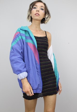 VINTAGE 80S 90S OVERSIZED FESTIVAL SHELL JACKET