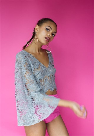 LACE BELL SLEEVE FESTIVAL TOP