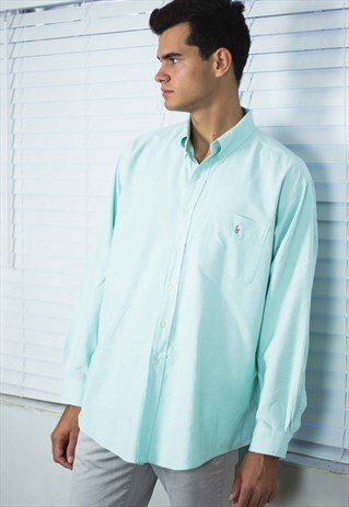 VINTAGE POLO RALPH LAUREN SHIRT LOGO 90S XL 13.7