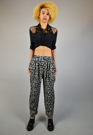 VINTAGE 80S LOOSE PRINT TROUSERS