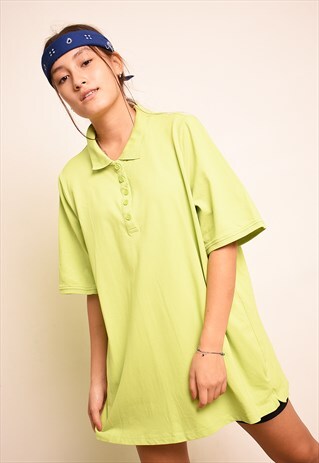 90'S RETRO ATHLEISURE SPORTS OVERSIZED POLO T-SHIRT TEE TOP