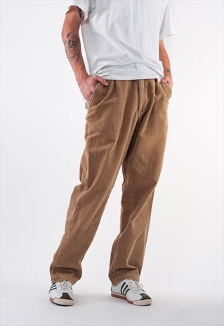 VINTAGE POLO RALPH LAUREN CORDUROY PANTS TROUSERS 90S BEIGE