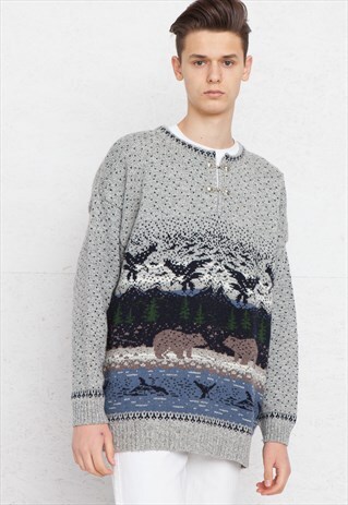 VINTAGE BEIGE LEVANDI WOOL KNIT JUMPER SWEATER
