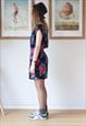 NAVY BLUE FLORAL SLEEVELESS DRESS