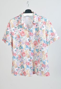 Vintage 80s blouse in flower print