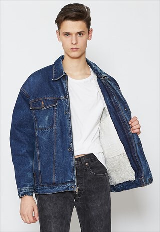 VINTAGE BLUE BYTEN WEST SHEARLING DENIM WINTER JACKET