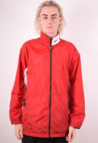 NIKE MENS VINTAGE TRACKSUIT TOP JACKET MEDIUM RED 90S