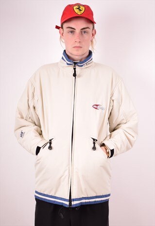 HELLY HANSEN MENS VINTAGE PADDED JACKET SMALL WHITE 90S