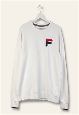 Vintage Fila Sweatshirt Basic Y2K in White M