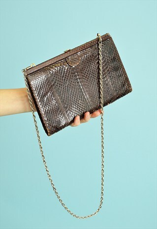 COOL VINTAGE 70'S FAUX LEATHER PETITE SHOULDER CLUTCH BAG