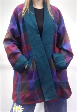 Vintage Avoca Jacket Multicolour Check Viscose Wool