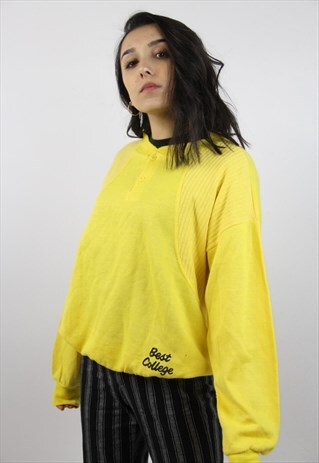 VINTAGE 90'S YELLOW PRINT SWEATSHIRT