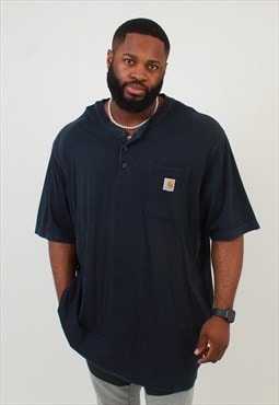 "Men's Carhartt Navy pocket button up t-shirt