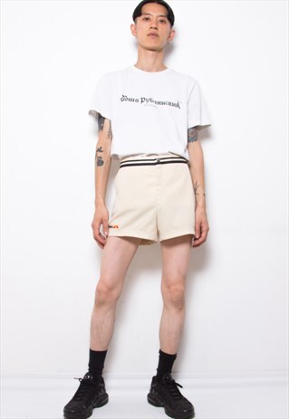 VINTAGE 90S ELLESSE BEIGE TENNIS SHORTS ID:6154