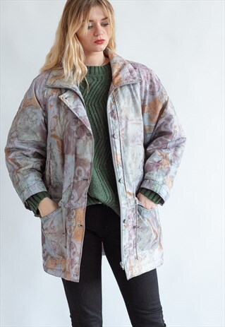 VINTAGE 80S FUNKY PUFFER JACKET IN PASTEL