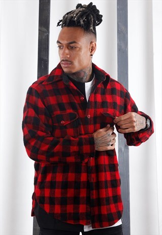 VINTAGE 90S WOOLRICH PLAID /CHECKERED SHIRT WINTER WORKWEAR