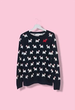 Vintage Jumper Christmas Dogs in Black M