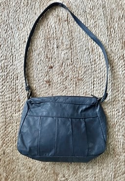60's Vintage Blue Ladies Patchwork Leather Shoulder Bag