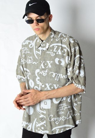 VINTAGE 90S KHAKI SHORT SLEEVE SHIRT