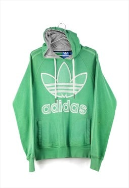 Vintage Adidas Logo Green Hoodie S