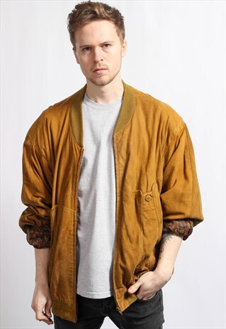 VINTAGE OVERSIZED SUEDE BOMBER JACKET