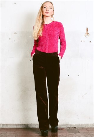 VINTAGE 90S BURGUNDY RED VELVET PANTS