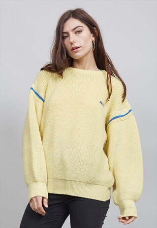 VINTAGE 70'S LACOSTE LEMON YELLOW JUMPER