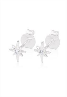 Zirconia and star earrings in 925 sterling silver