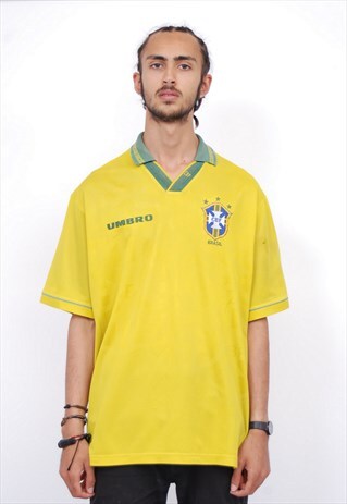VINTAGE 93/94 BRAZIL HOME FOOTBALL SHIRT
