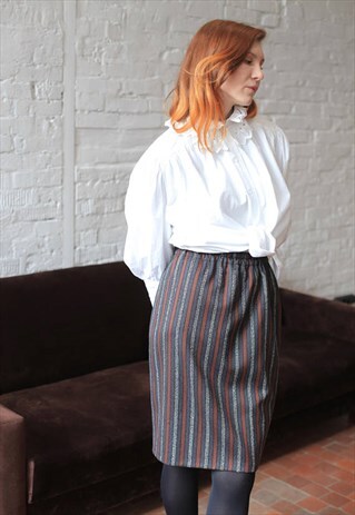VINTAGE STRIPY WOOLEN SKIRT