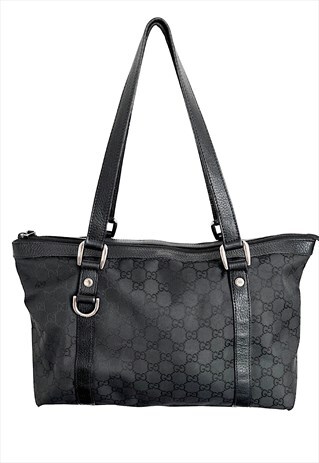 GUCCI SHOULDER BAG GG LOGO MONOGRAM BLACK ABBEY VINTAGE