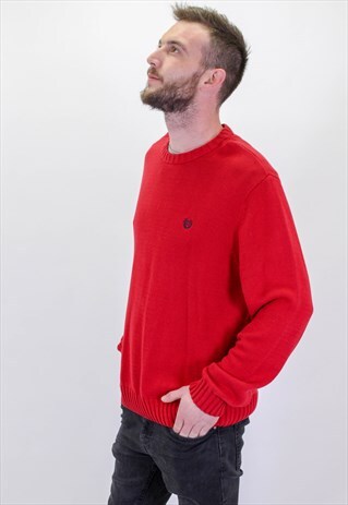 VINTAGE CHAPS SWEATER IN RED XL