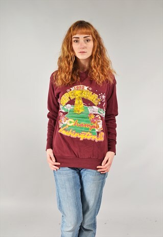 VINTAGE BURGUNDY SUPERBOWL 1992 SWEATER
