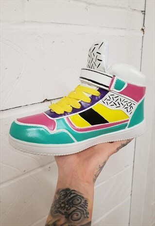 80S STYLE CUSTOM FAUX LEATHER HIGHTOPS