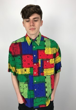 90S VINTAGE PATTERNED FESTIVAL SHIRT