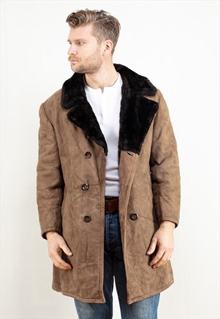 mens sheepskin coat asos