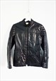REVIVAL BLACK LEATHER MOTOCROSS BIKER JACKET S