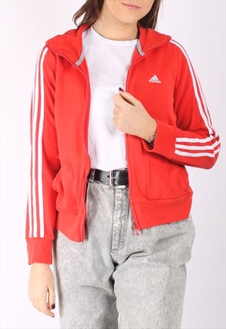 VINTAGE 90S ADIDAS TRACK JACKET IN RED