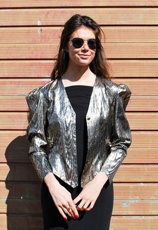 VINTAGE METALLIC ANIMAL PRINT JACKET