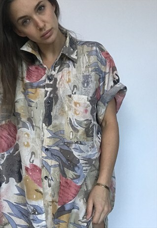 PATTERNED OVERSIZED RETRO VINTAGE UNISEX FESTIVAL SHIRT