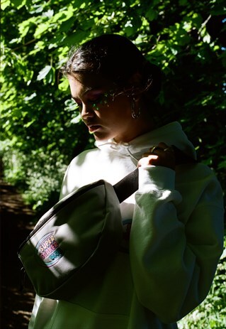 DREAM BUT DO NOT SLEEP GREY BUM BAG SUPER SOAKER EMBROIDERY
