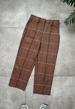 Acne Studios Wool Herringbone Check Trousers Pants