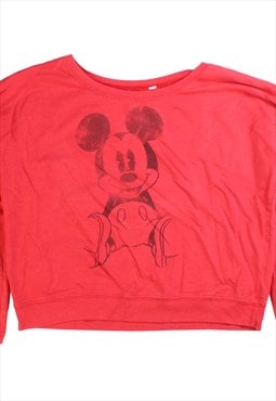 Disney  Mickey Mouse Crewneck Sweatshirt Large Red