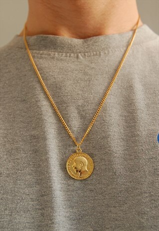 24" SAINT GEORGE COIN NECKLACE