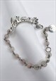 CHRISTIAN DIOR BRACELET SILVER LOGO MONOGRAM PEARL VINTAGE