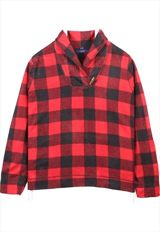Chaps 90's Lumberjack Check Fleece Jumper Large Red